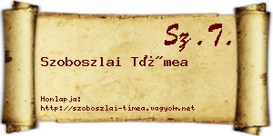 Szoboszlai Tímea névjegykártya
