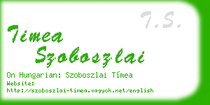 timea szoboszlai business card