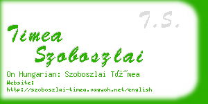 timea szoboszlai business card